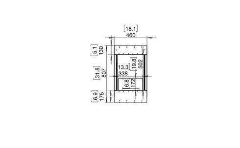 Ecosmart Fire Flex 18BY Bay Fireplace Insert - Black Finish / Stainless Steel Burner - ESF.FX.18BY